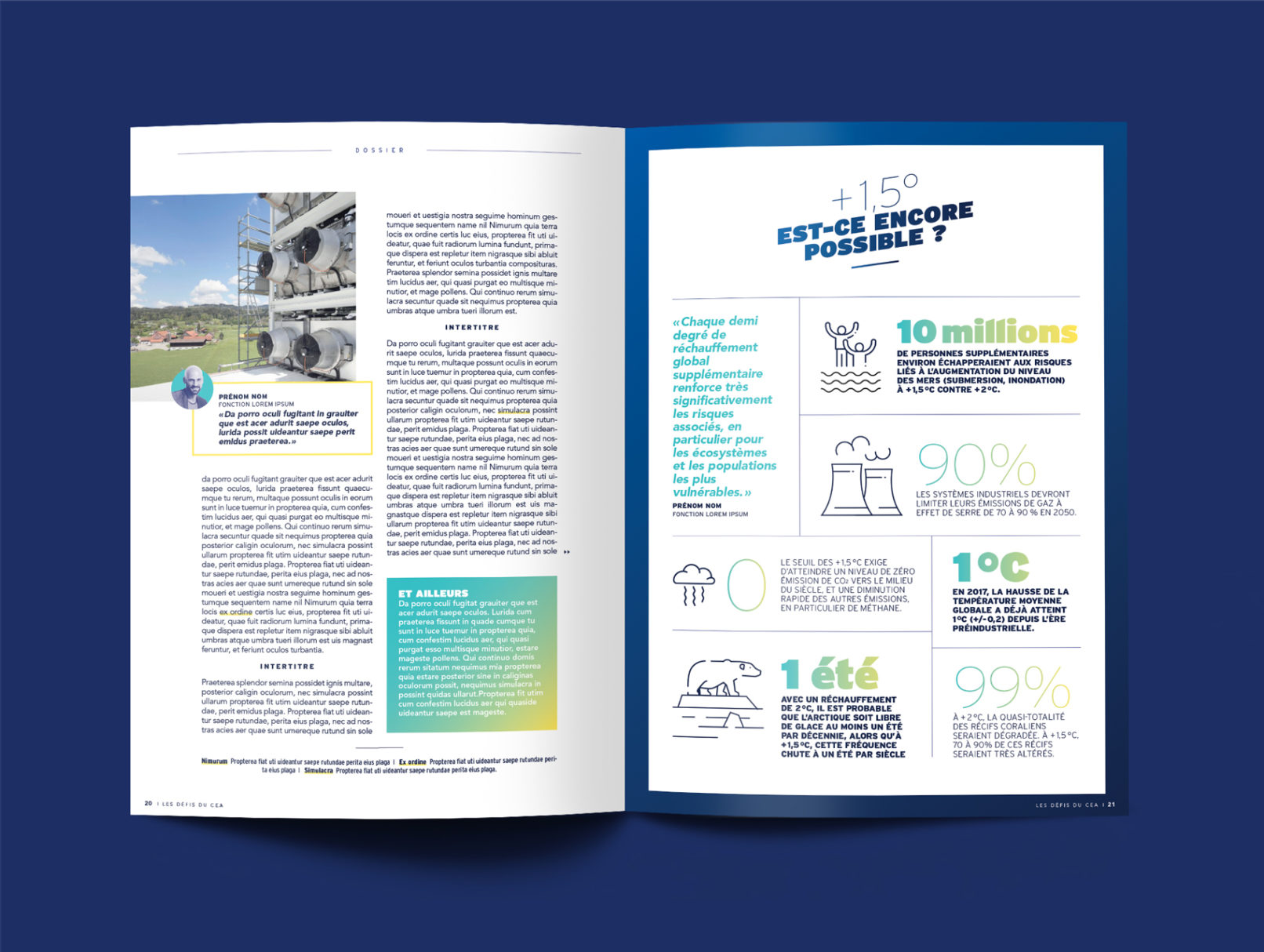 chiffres clés magazine presse CEA design graphique direction artistique édition scientifique mise en page
