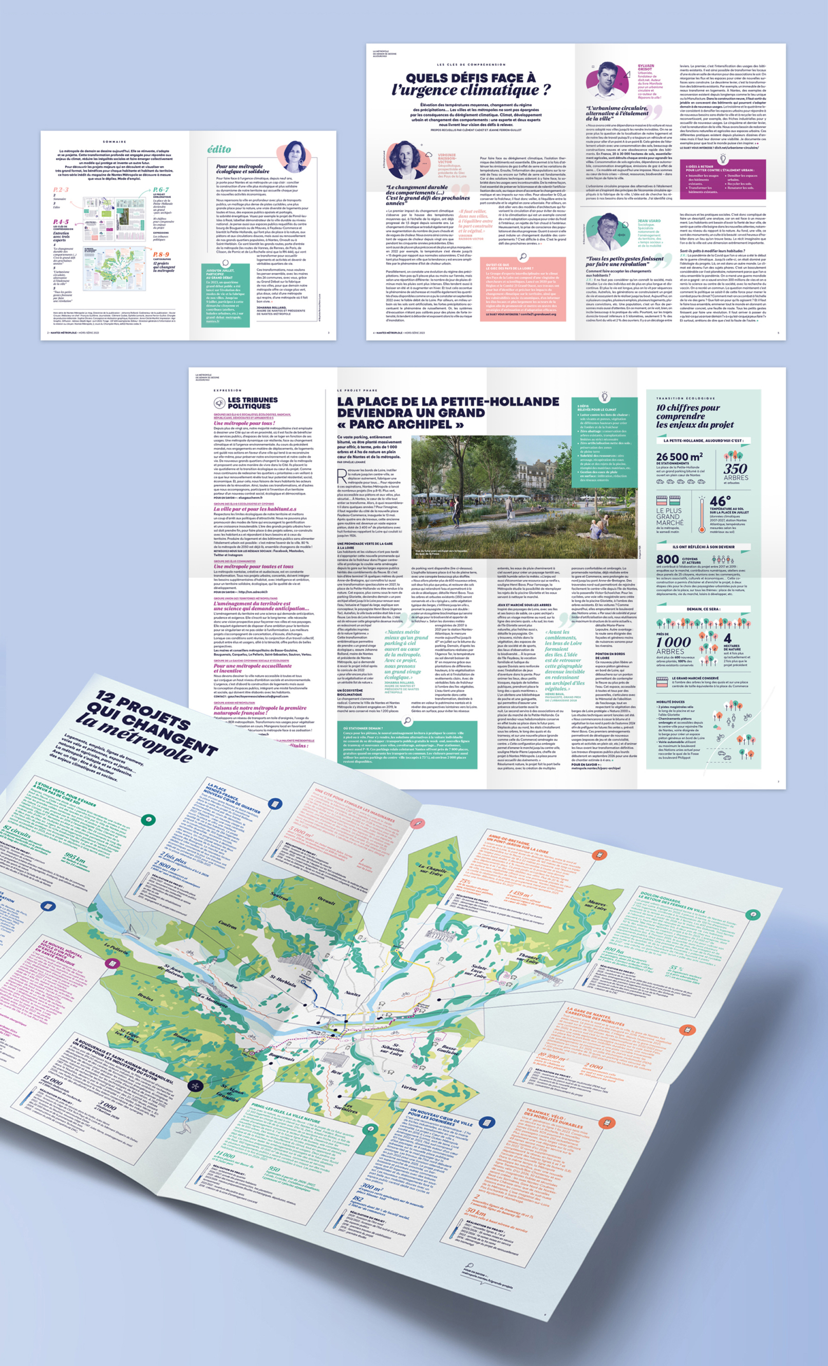 Presse journal hors série Nantes métropole design graphique direction artistique édition mise en page illustration cartographie