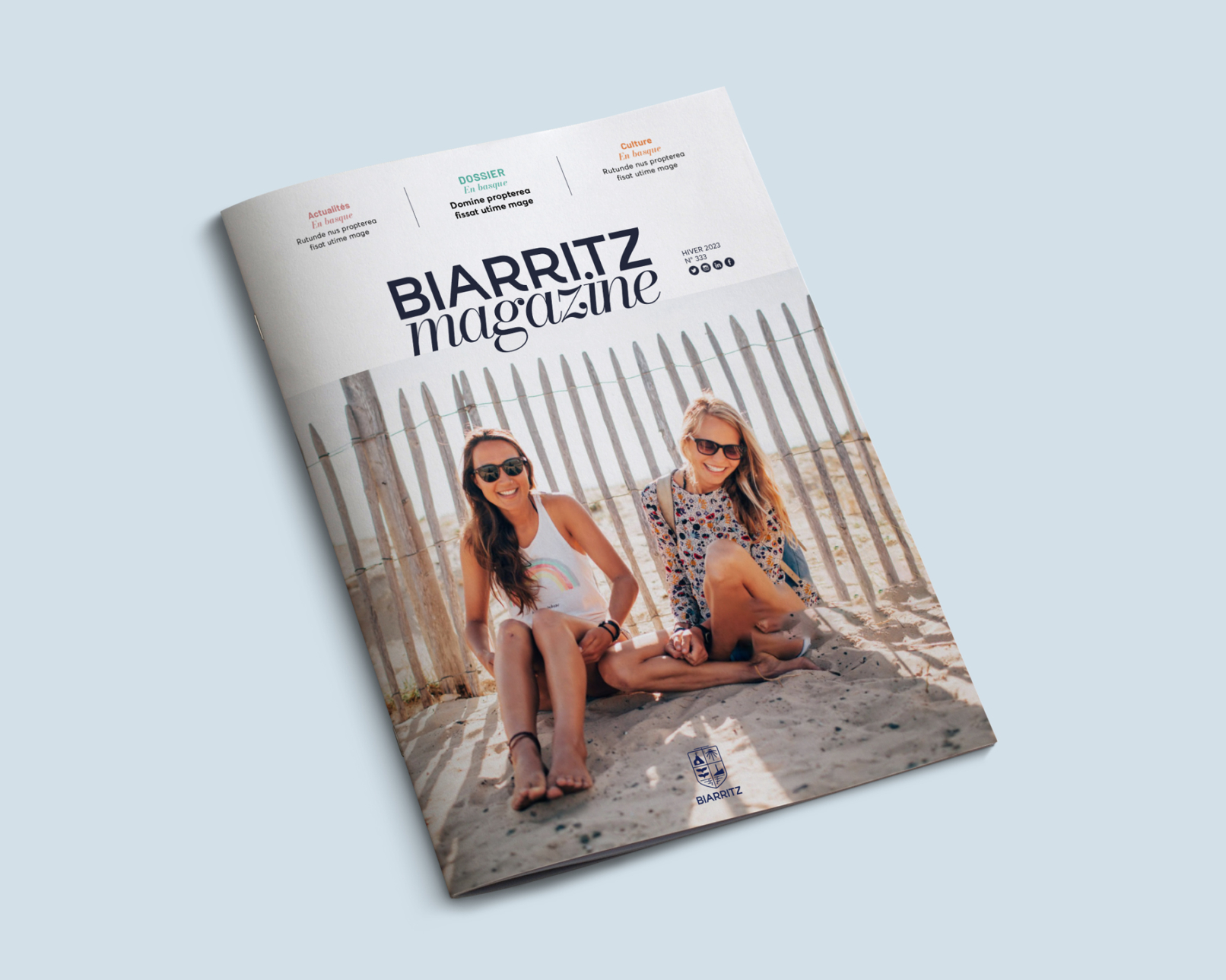 couverture magazine presse ville de Biarritz design graphique direction artistique édition mise en page
