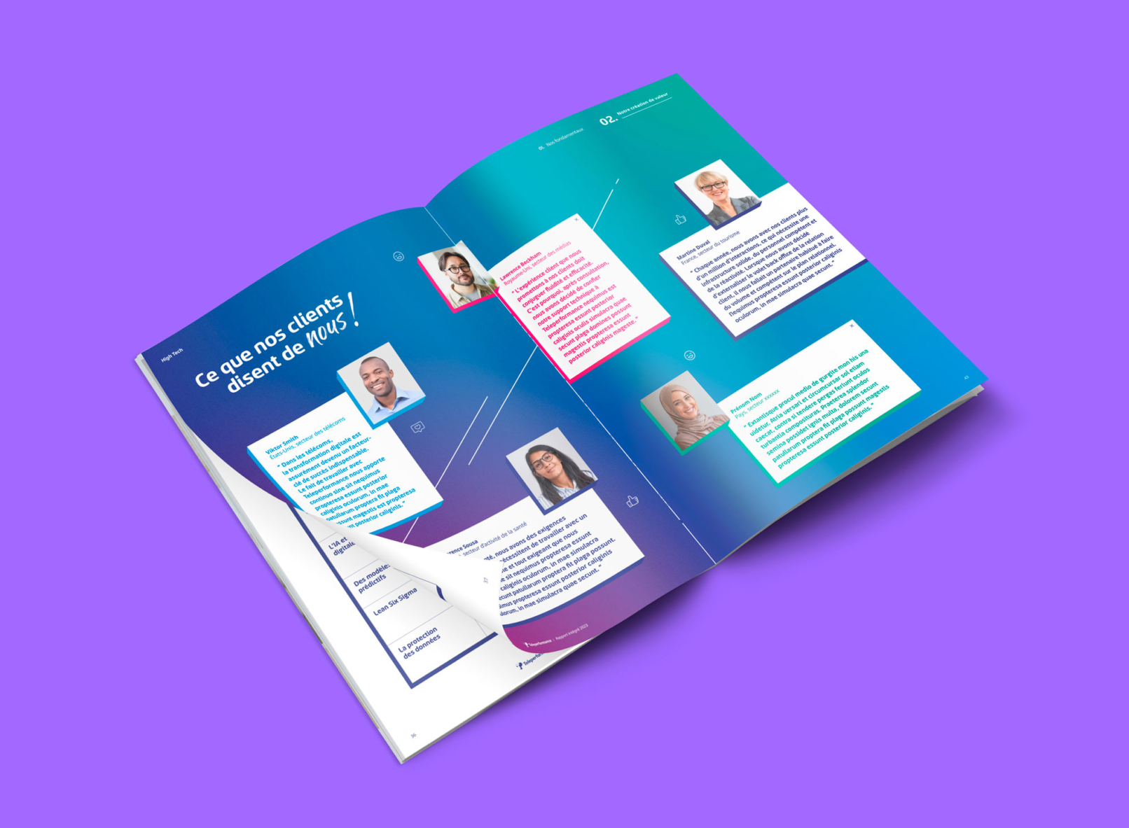 rapport intégré design graphique direction artistique mise en page édition corporate témoignages