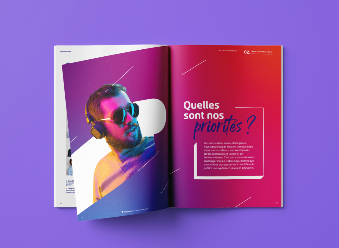 ouverture rapport intégré design graphique direction artistique mise en page édition corporate