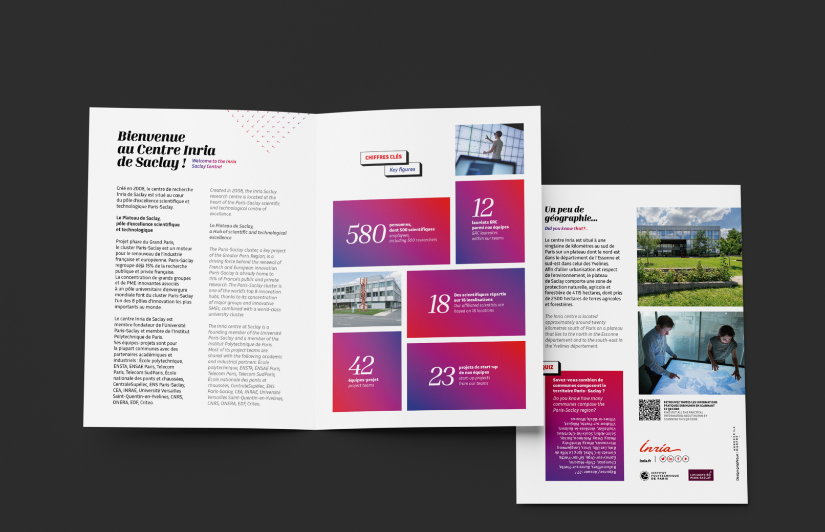 livret accueil Inria Paris Saclay carte cartographie design graphique présentation chiffres